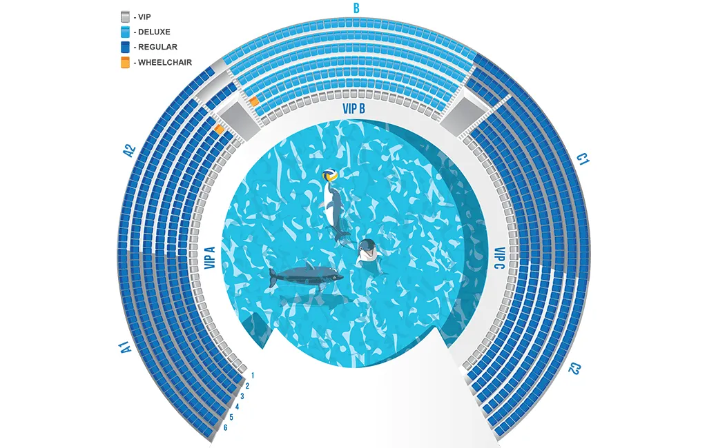 Seating zone with Pattaya Dolphinarium